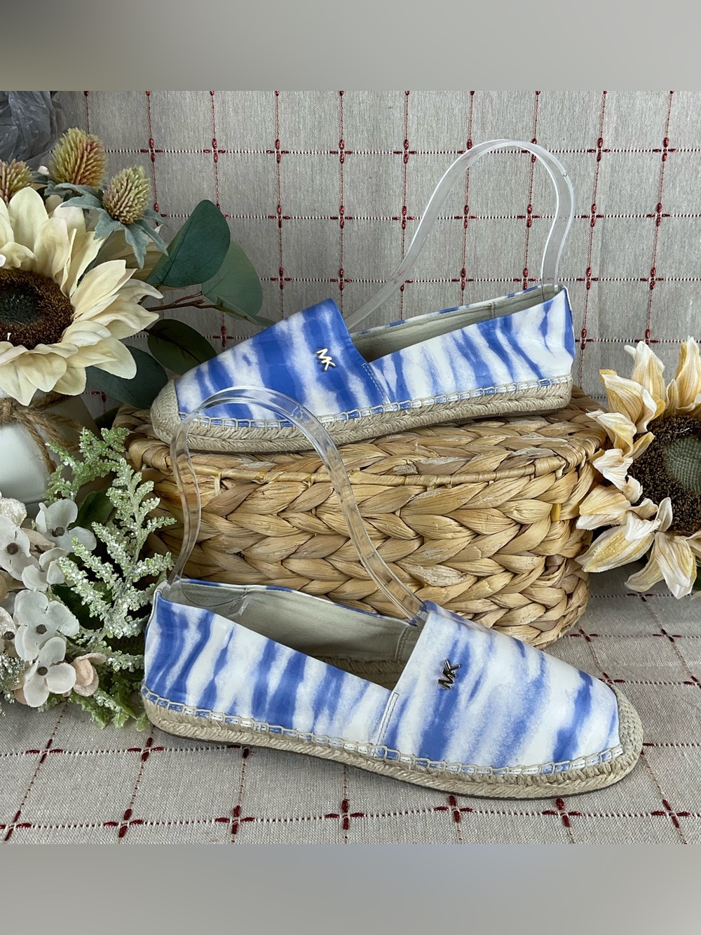 Michael Kors “Kendrick” Slip-On Blue White Tie Dye Espadrilles Women's Sz 6 Flat